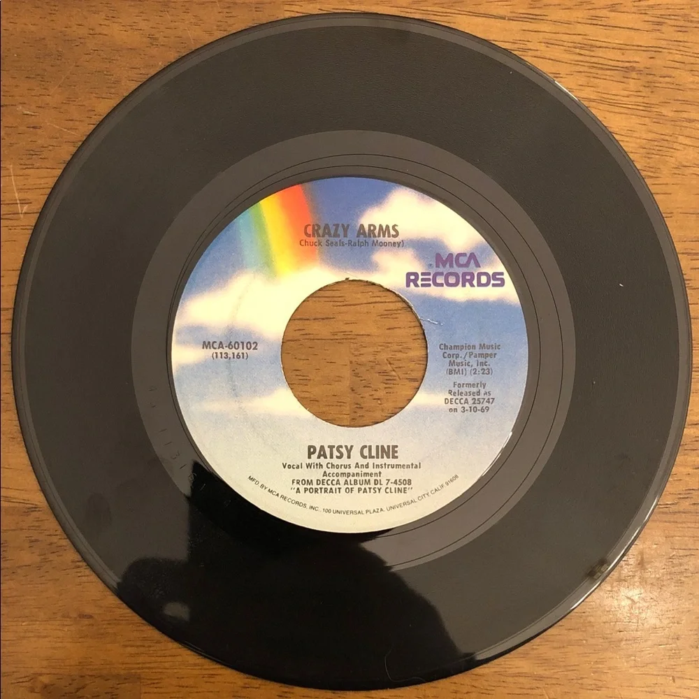 Patsy Cline Vinyl 45 Record Crazy Arms